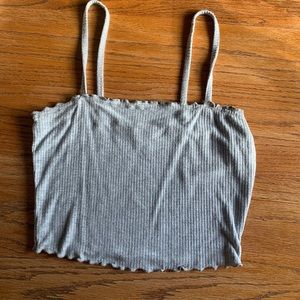 Grey basic crop top